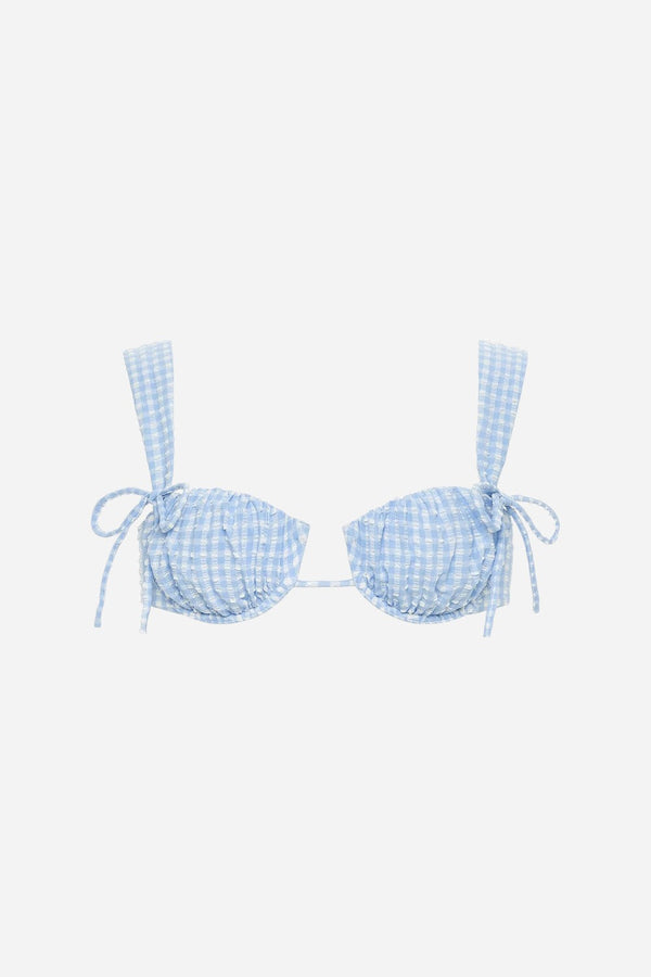Montce Peri Micro Gingham Petal (Wide Straps) Bikini Top