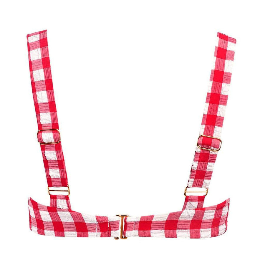 Montce Red Gingham Kayla Bikini Top – back view