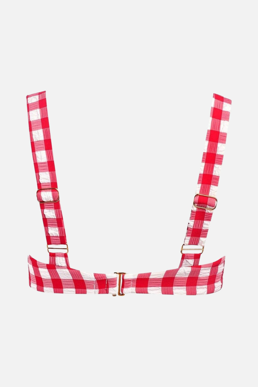 Montce Red Gingham Kayla Bikini Top – side view