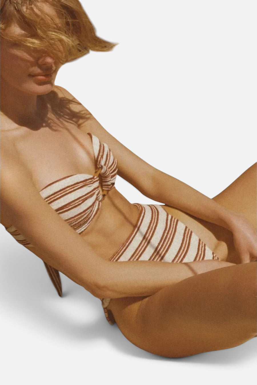 Montce Tamarindo Bikini Bottom in Joan Stripe – flat lay