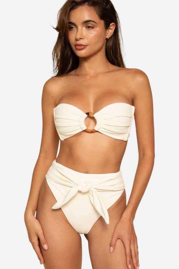 Montce Tori Bandeau Bikini Top in Cream Rib