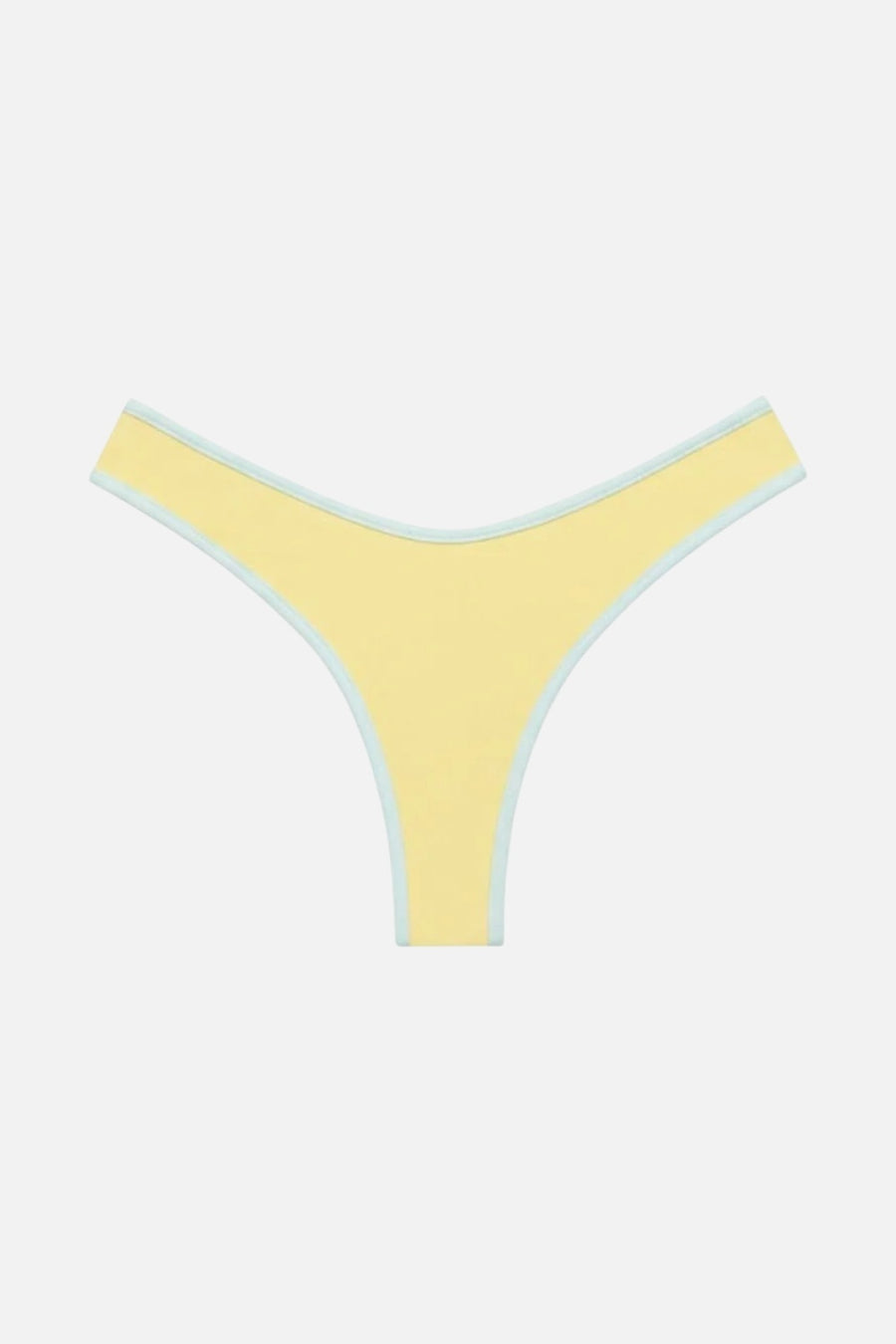 Montce Women's Binded Lulu Bikini Bottom in Sunshine – flat lay