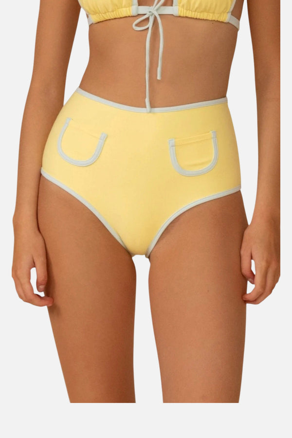 Montce Women's Binded Polly Bikini Bottom in Sunshine