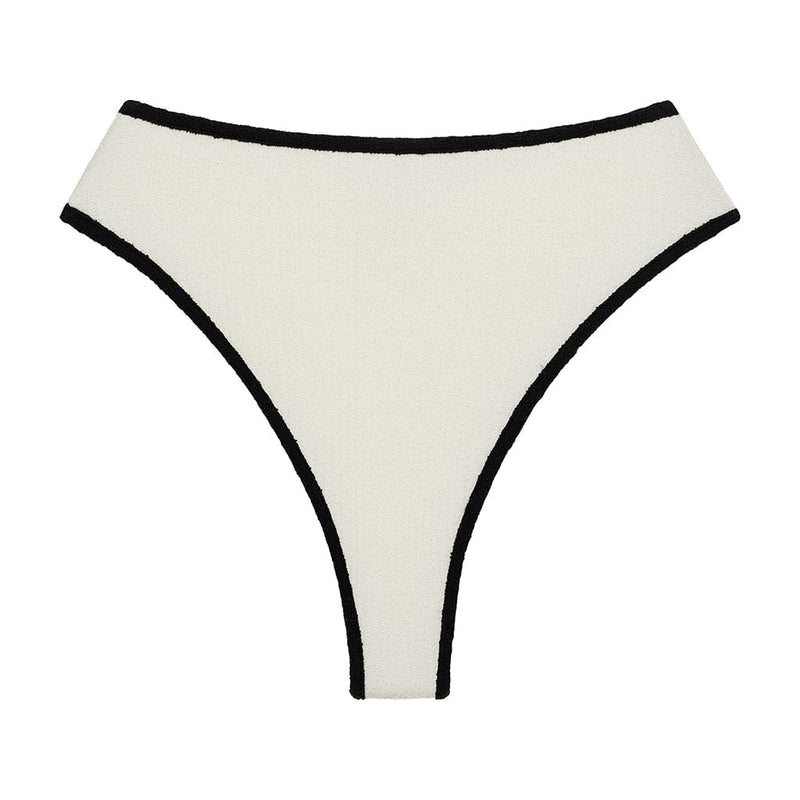 Montce X Olivia Culpo Cream Black Binded Terry Rib Paula Bikini Bottom – back view
