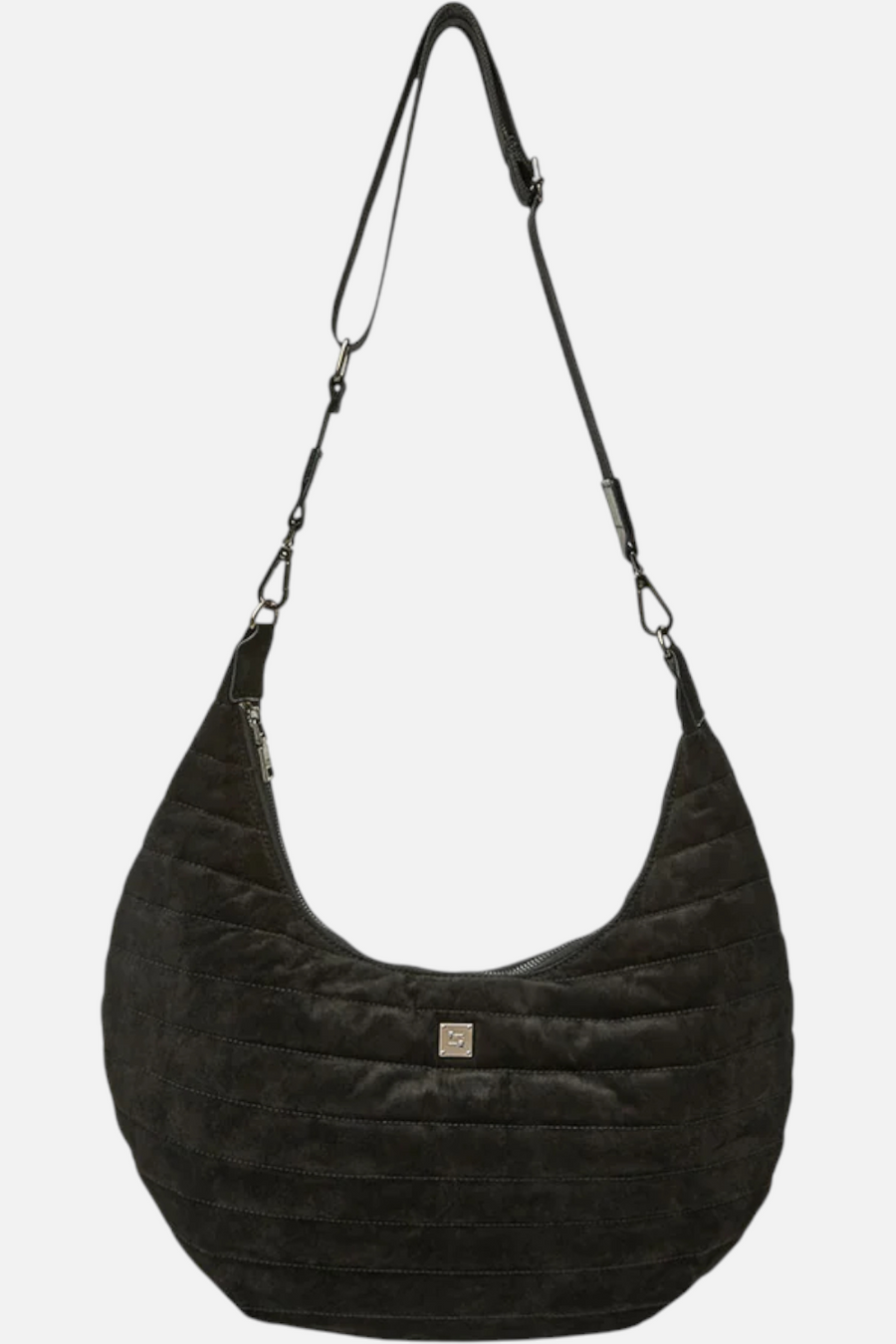 Moonstruck Bag in Black Suede – front view