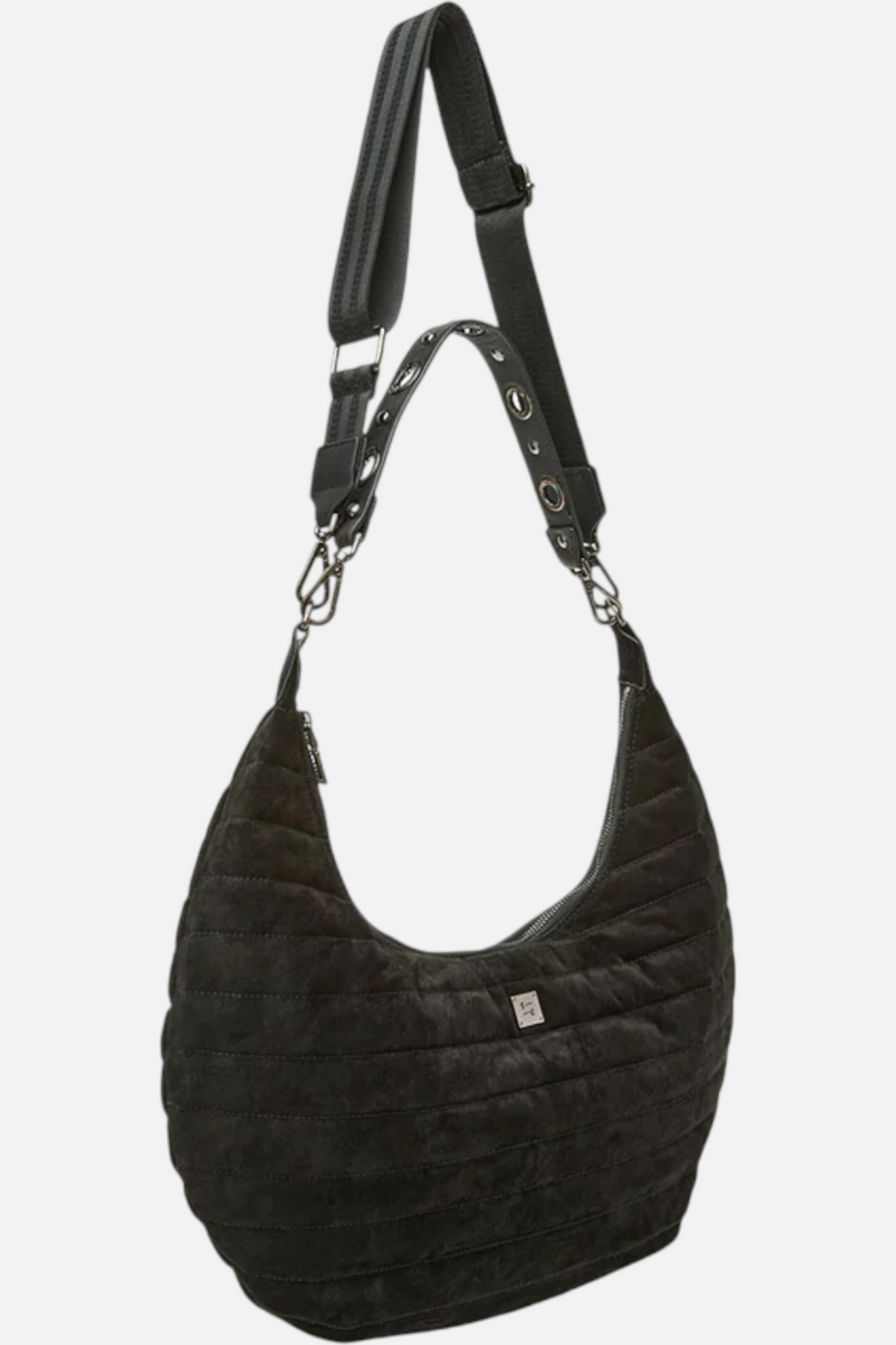Moonstruck Bag in Black Suede – side view