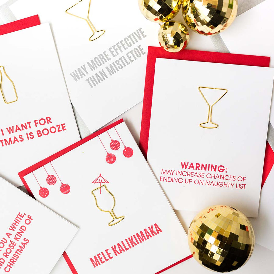 More Effective Than Mistletoe Paper Clip Letterpress Card – side view