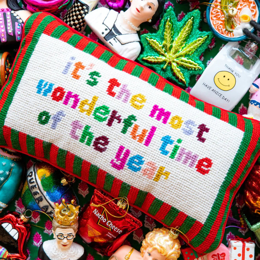 Most Wonderful Time Of The Year Pillow – detail