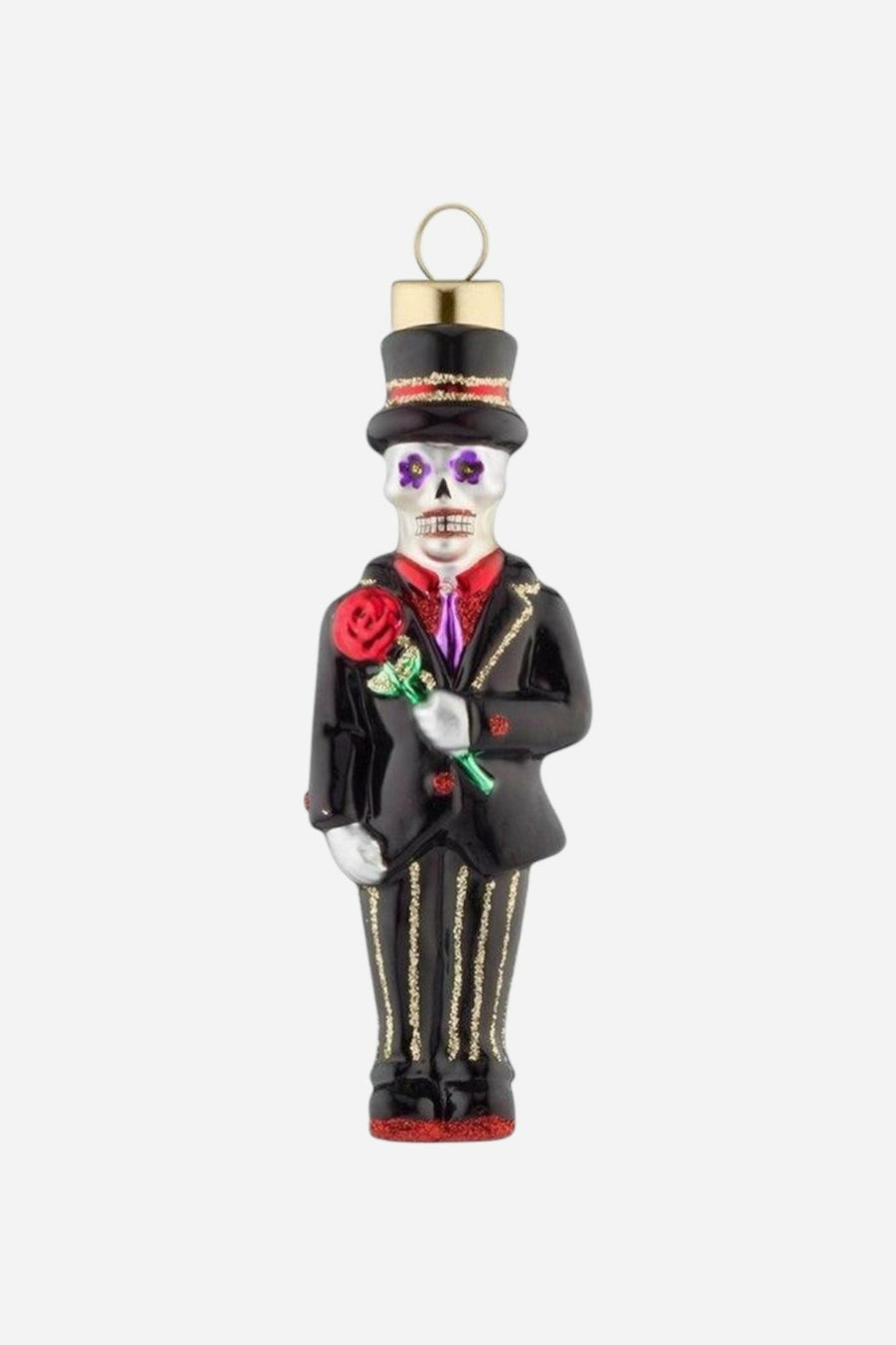 Mr. Skeleton Ornament – three-quarter view