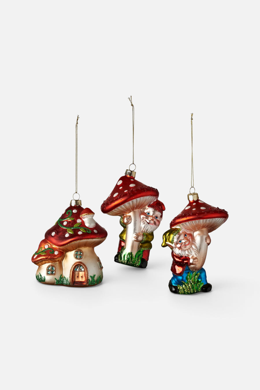 Mushroom Gnome Tall Red Orname – front view