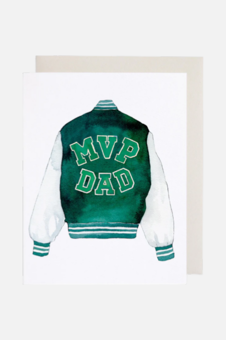 MVP Varsity Jacket Dad Greeting Card – front view