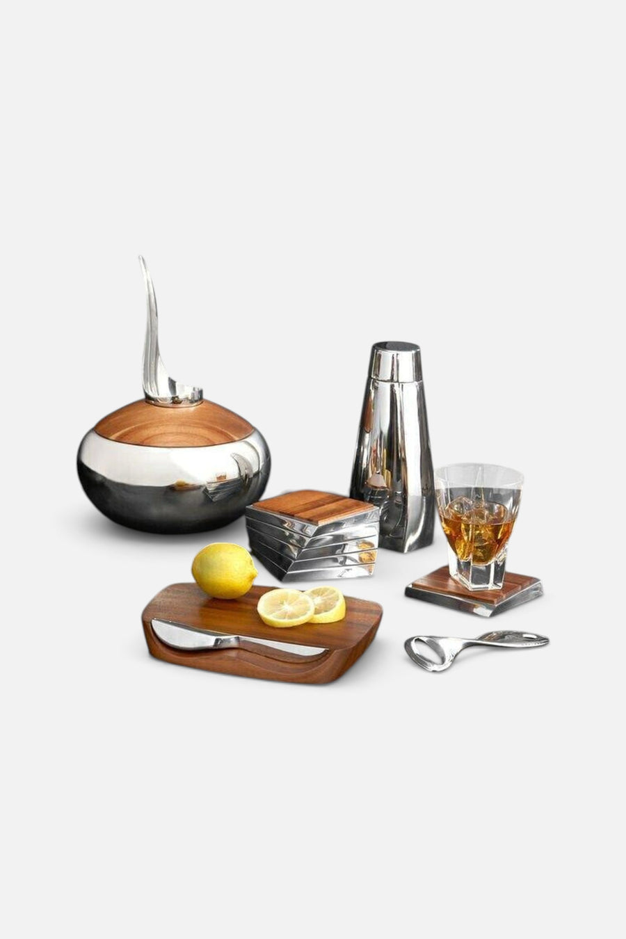 Nambé Blend Bar Board With Knife – back view