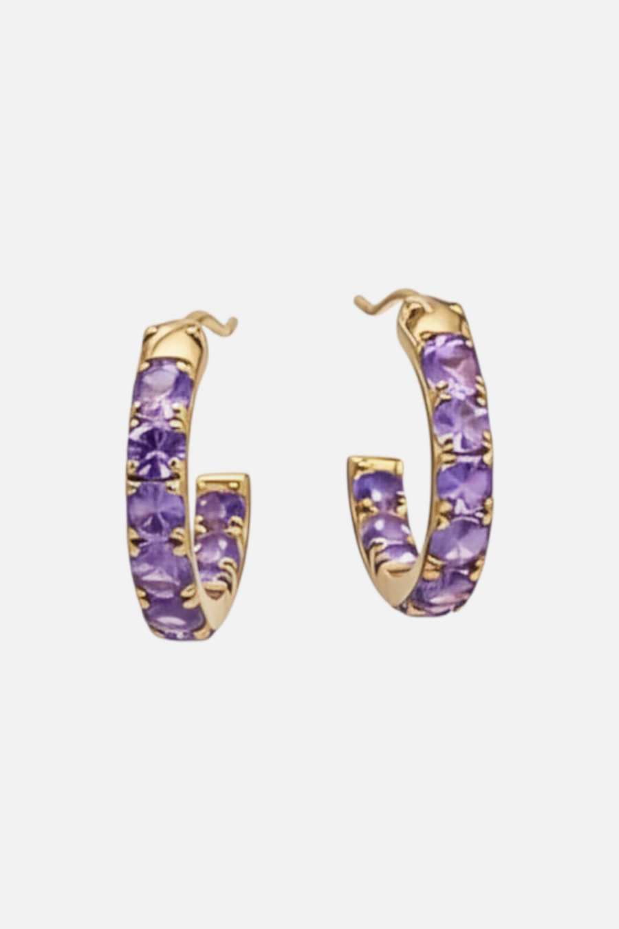 Native Gem Alchemy Mini Hoops in Lavender – back view