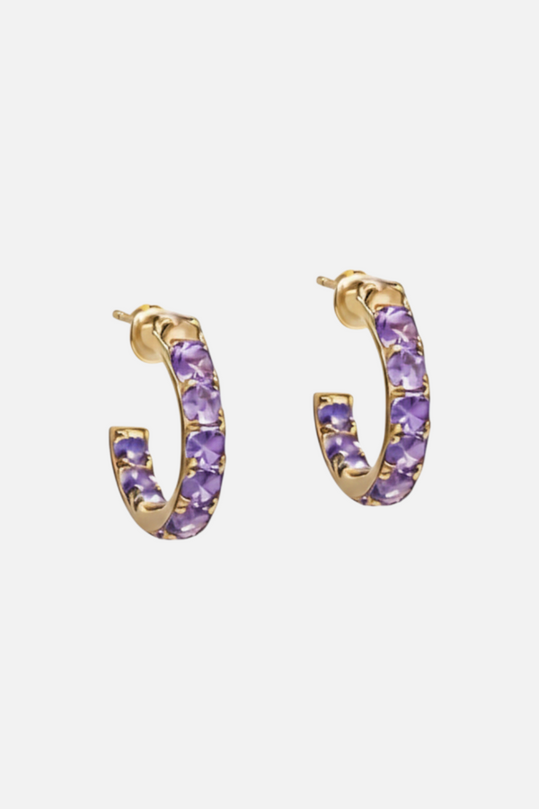 Native Gem Alchemy Mini Hoops in Lavender