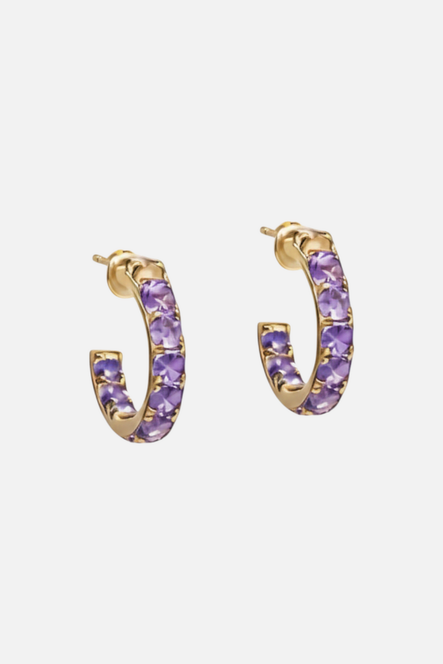 Native Gem Alchemy Mini Hoops in Lavender – front view