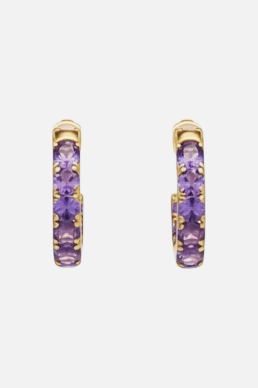 Native Gem Alchemy Mini Hoops in Lavender – side view