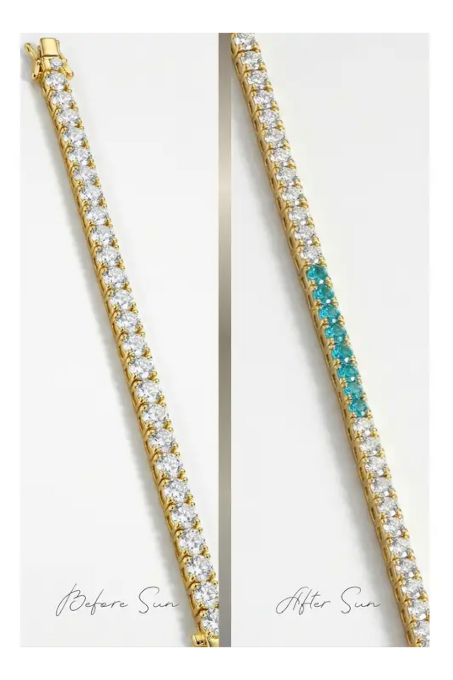 Native Gem Alchemy Tennis Bracelet in Aqua – back view