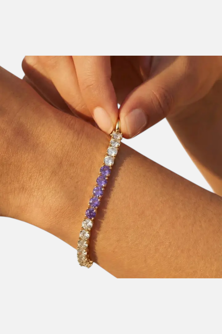 Native Gem Alchemy Tennis Bracelet in Lavender – detail