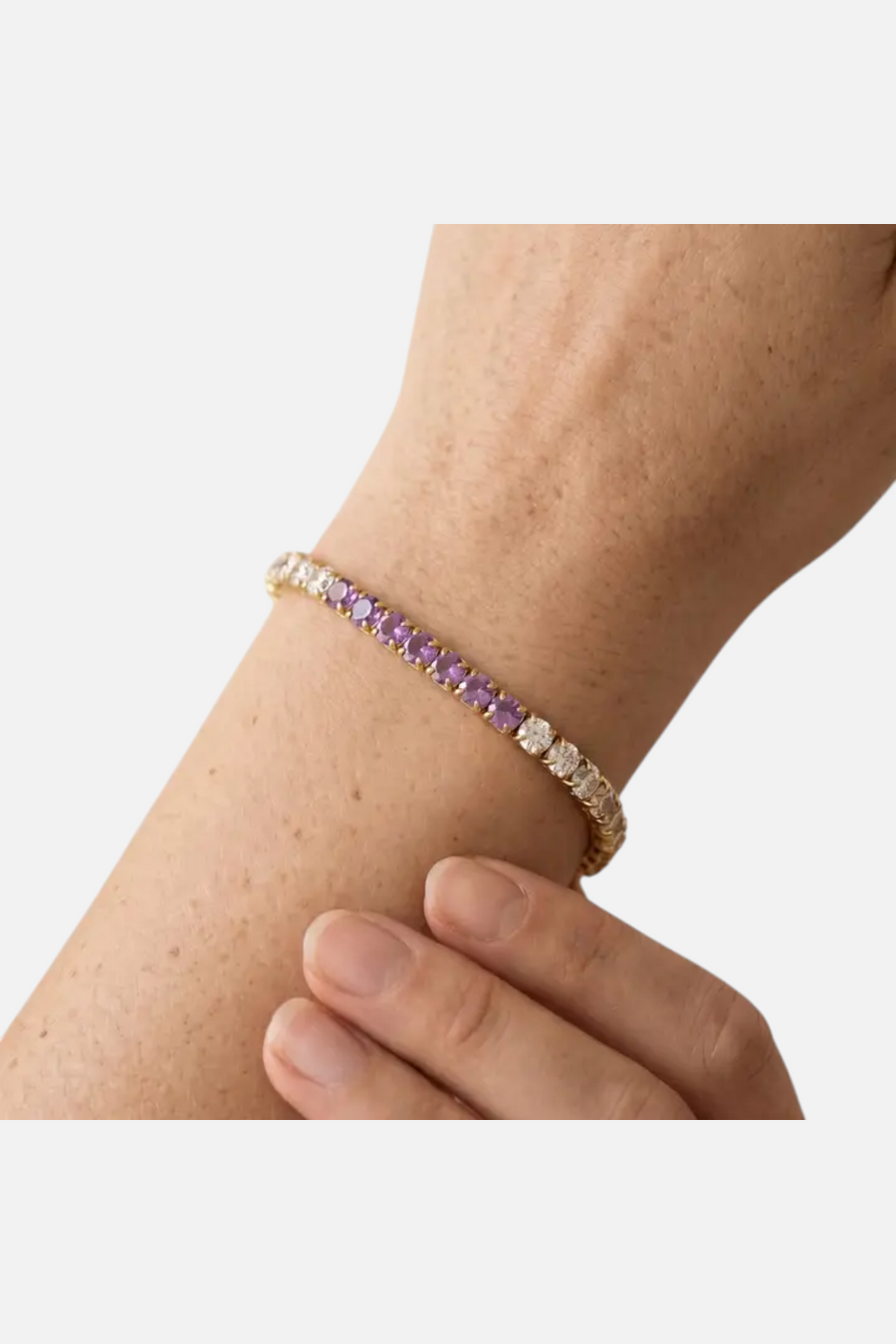 Native Gem Alchemy Tennis Bracelet in Lavender – side view