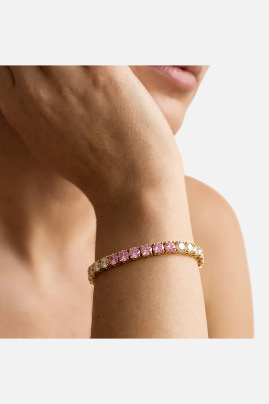 Native Gem Alchemy Tennis Bracelet in Pink – side view