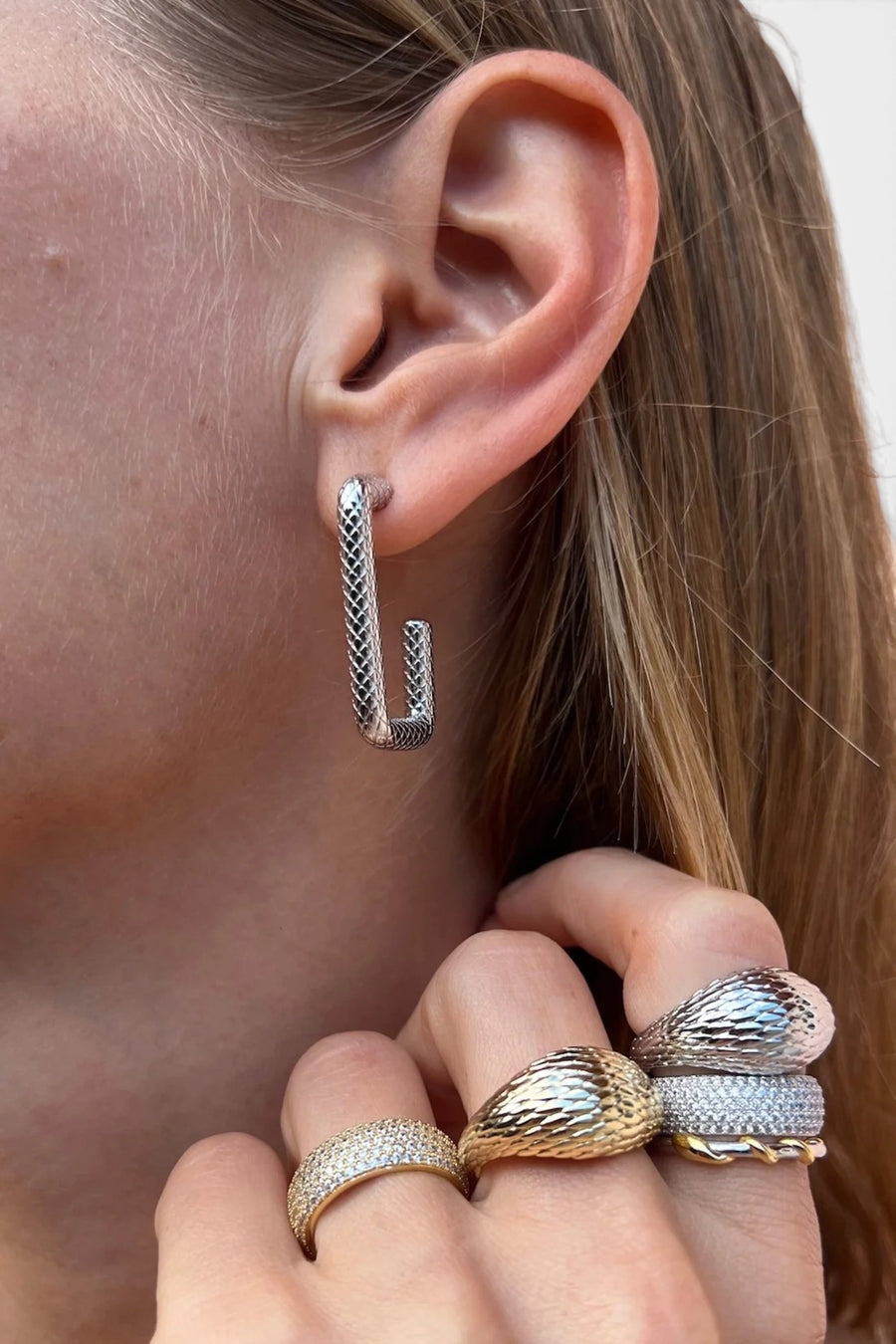Native Gem Dancing Snake Ring – side view