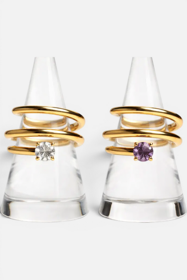 Native Gem Manifestation Spiral Ring in Lavender