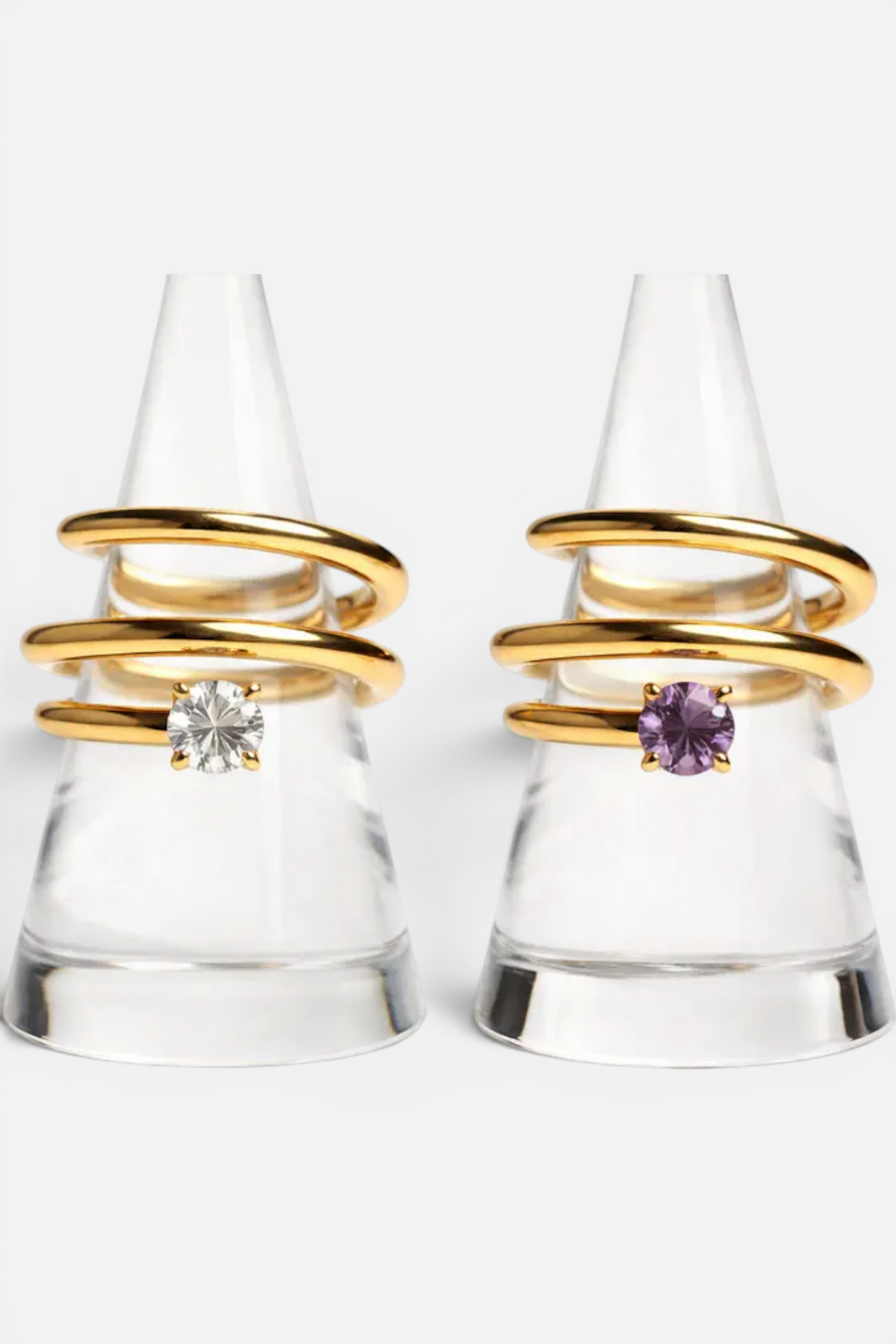 Native Gem Manifestation Spiral Ring in Lavender – front view