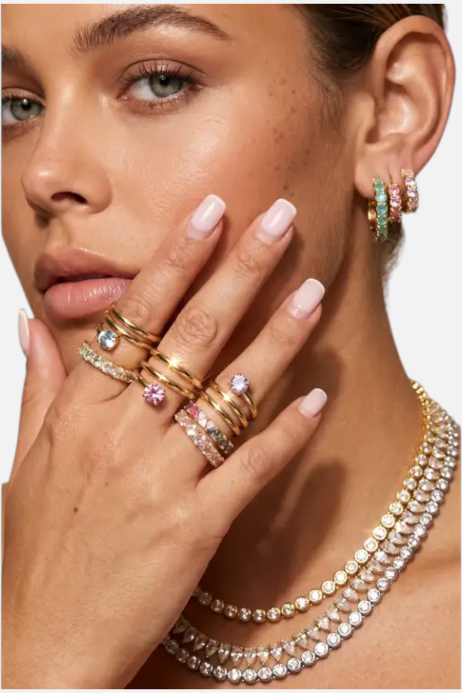 Native Gem Manifestation Spiral Ring in Pink – back view