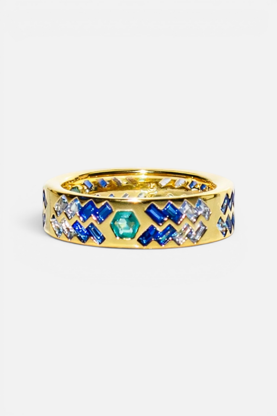 Native Gem Sunbeam Ring in Oceans – side view