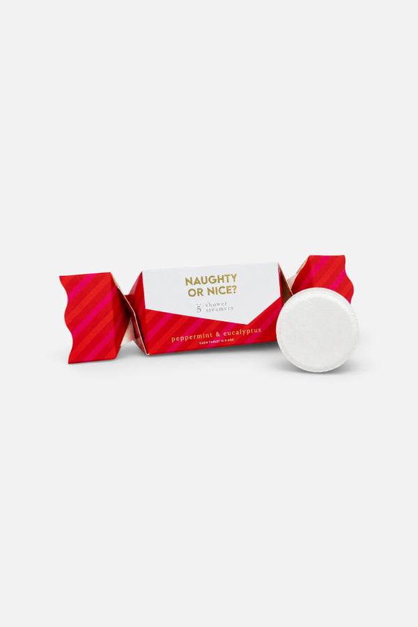 Naughty or Nice Shower Steamers in Peppermint Eucalyptus, Set of 5