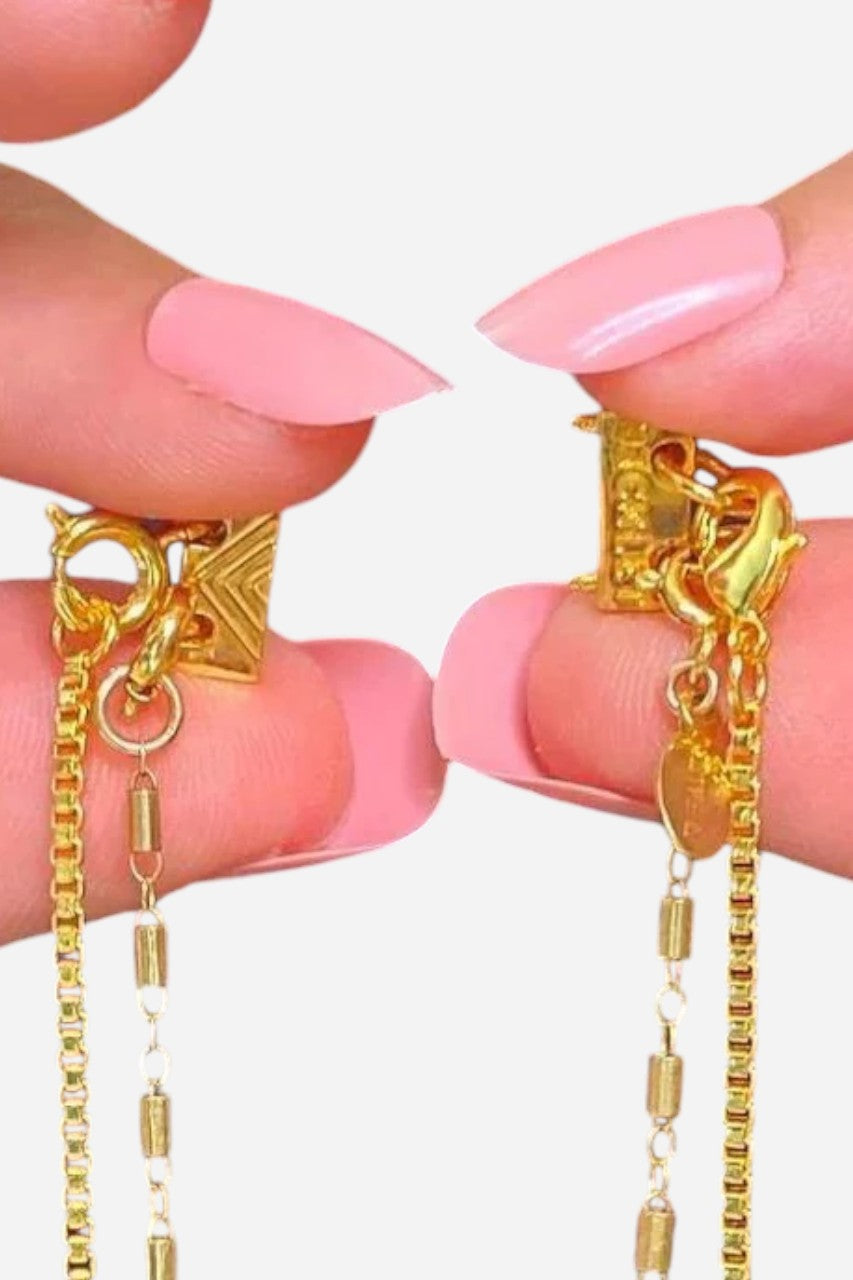 Necklet Stainless Steel Gold Double Layering Clasp – back view