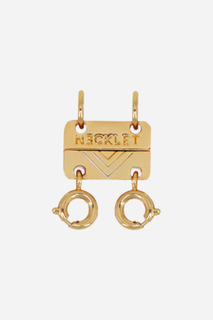 Necklet Stainless Steel Gold Double Layering Clasp – front view