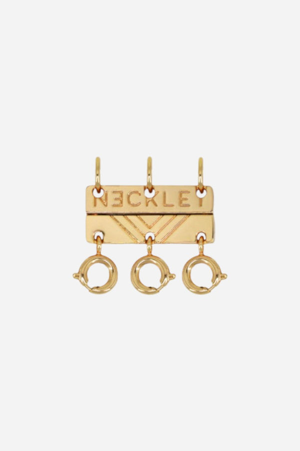 Necklet Stainless Steel Gold Triple Layering Clasp