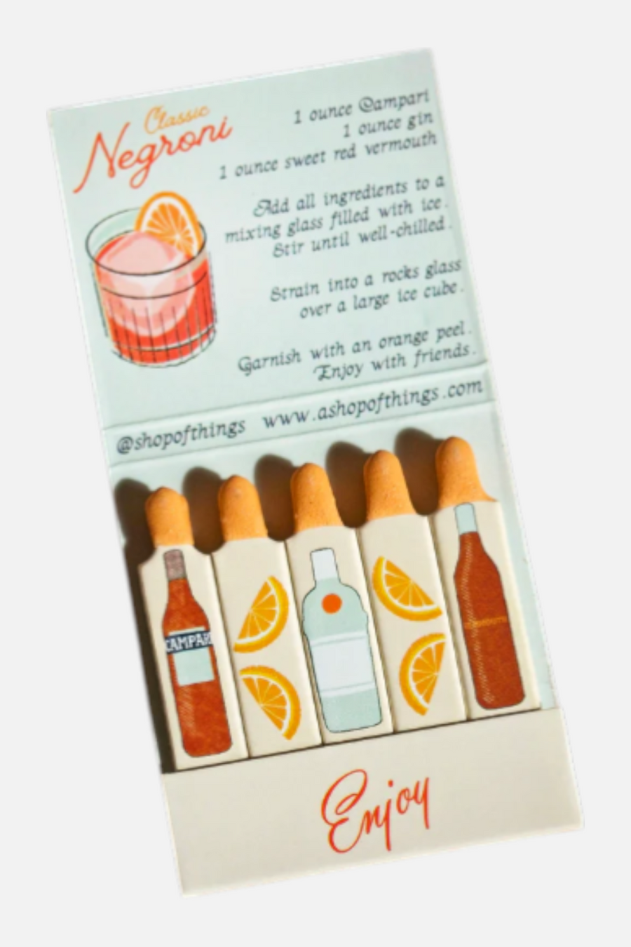 Negroni Matchbook – side view