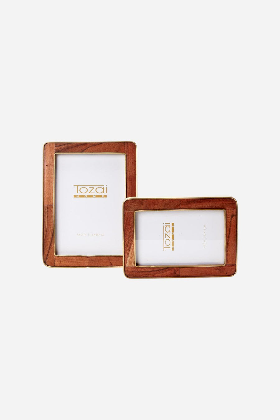 Nelson Rounded Edge Wood Photo Frame with Brass Edge – back view