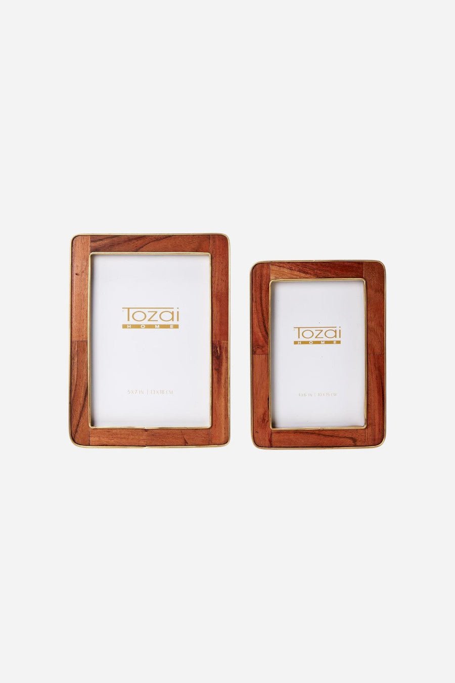Nelson Rounded Edge Wood Photo Frame with Brass Edge – side view