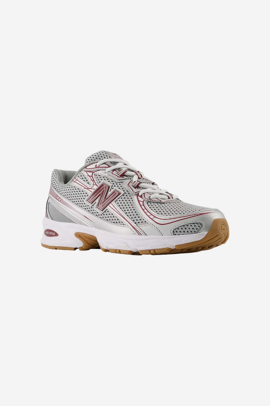 New Balance Men's 740 in Monarch Burgundy with Slate Grey and Raincloud – back view