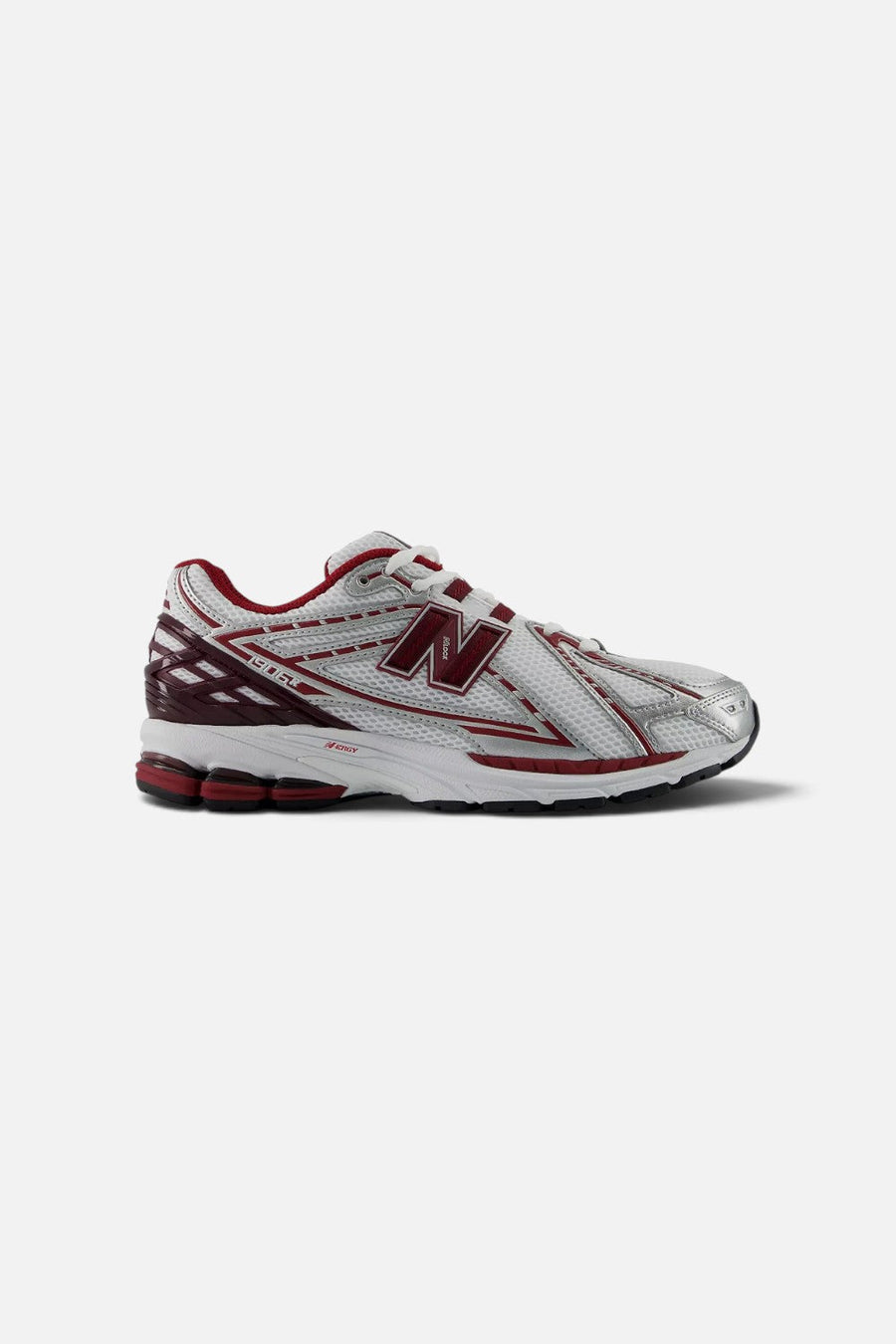 New Balance Unisex 1906 Sneaker in White and Podium Red – back view