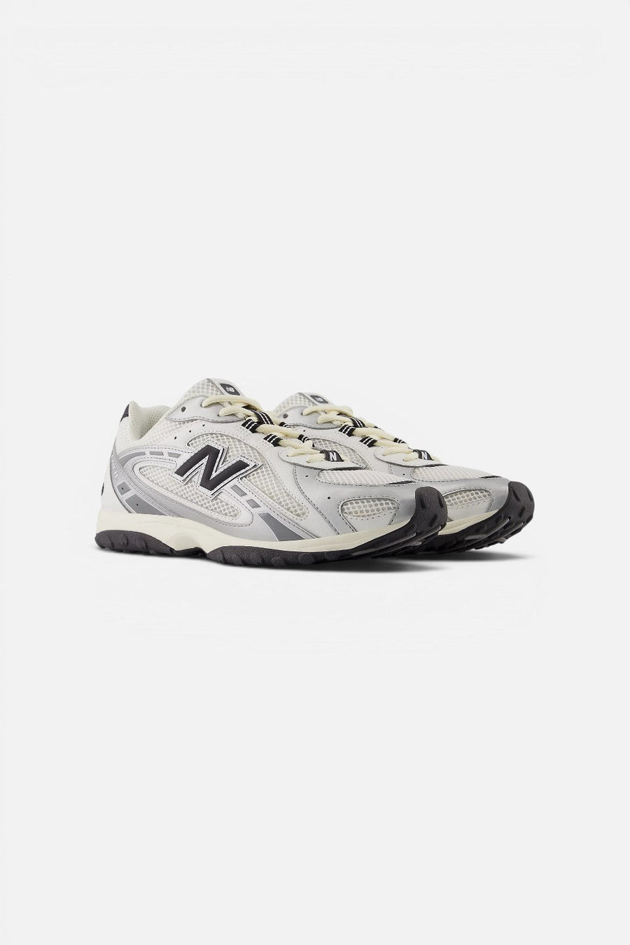 New Balance Unisex 204L Sneaker in Basketcase Silver Metallic and Black – front view