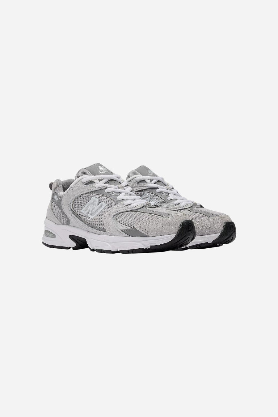 New Balance Women’s 530 in Raincloud with Shadow Grey and Silver Metallic – back view