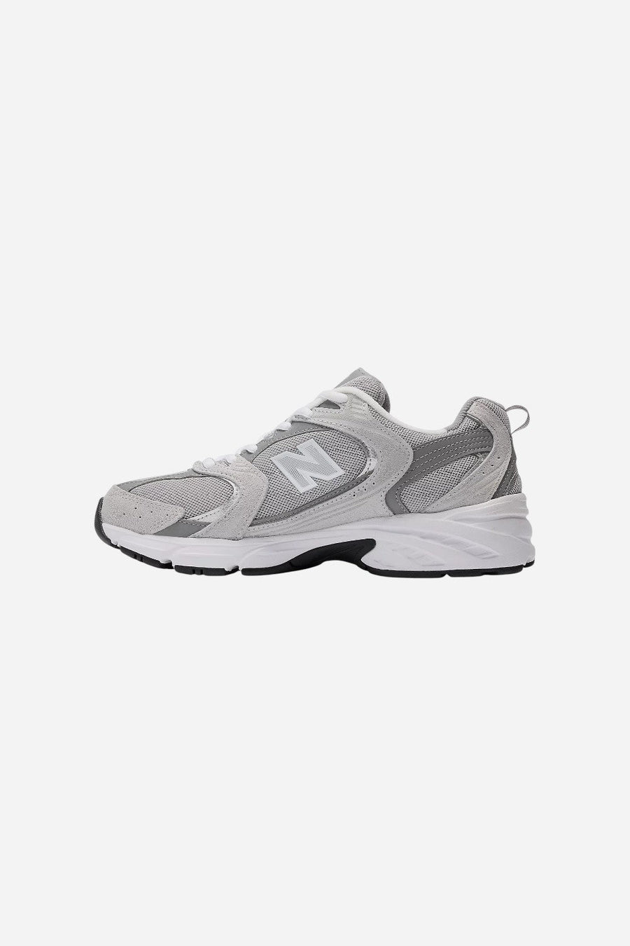 New Balance Women’s 530 in Raincloud with Shadow Grey and Silver Metallic – side view