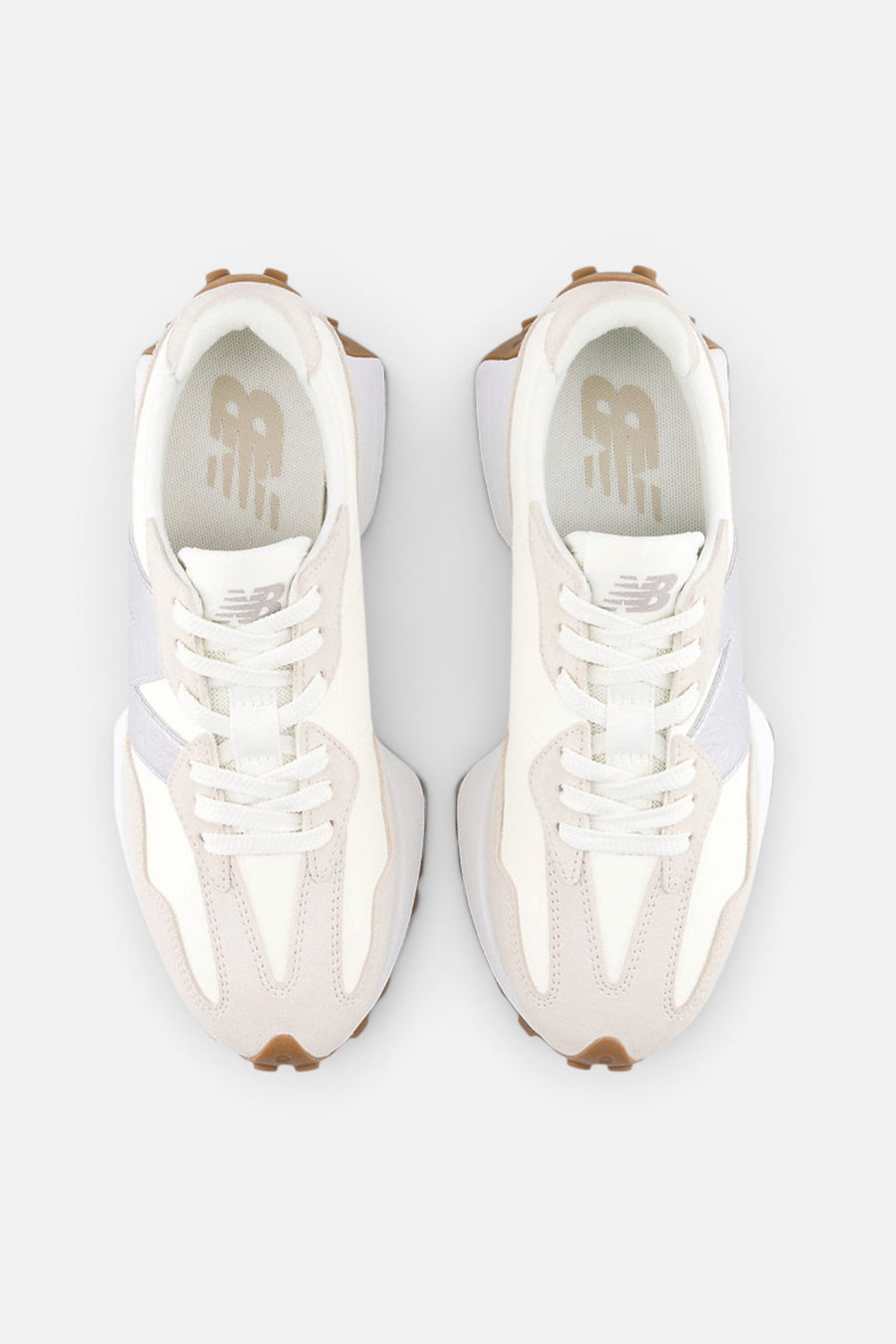 New Balance Women's 327 Sneaker in Angora & Silver Metallic – side view