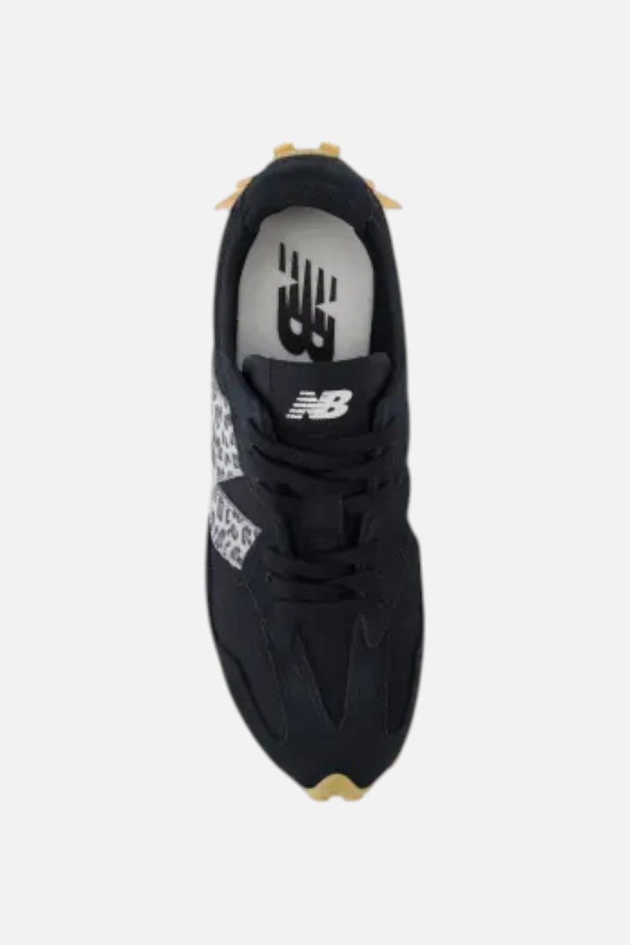New Balance Women's 327 Sneaker in Black Leopard – detail