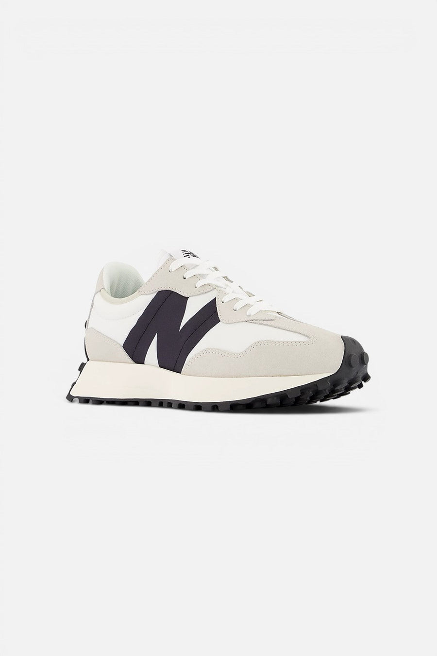 New Balance Women's 327 Sneaker in Moonbeam and Black – front view