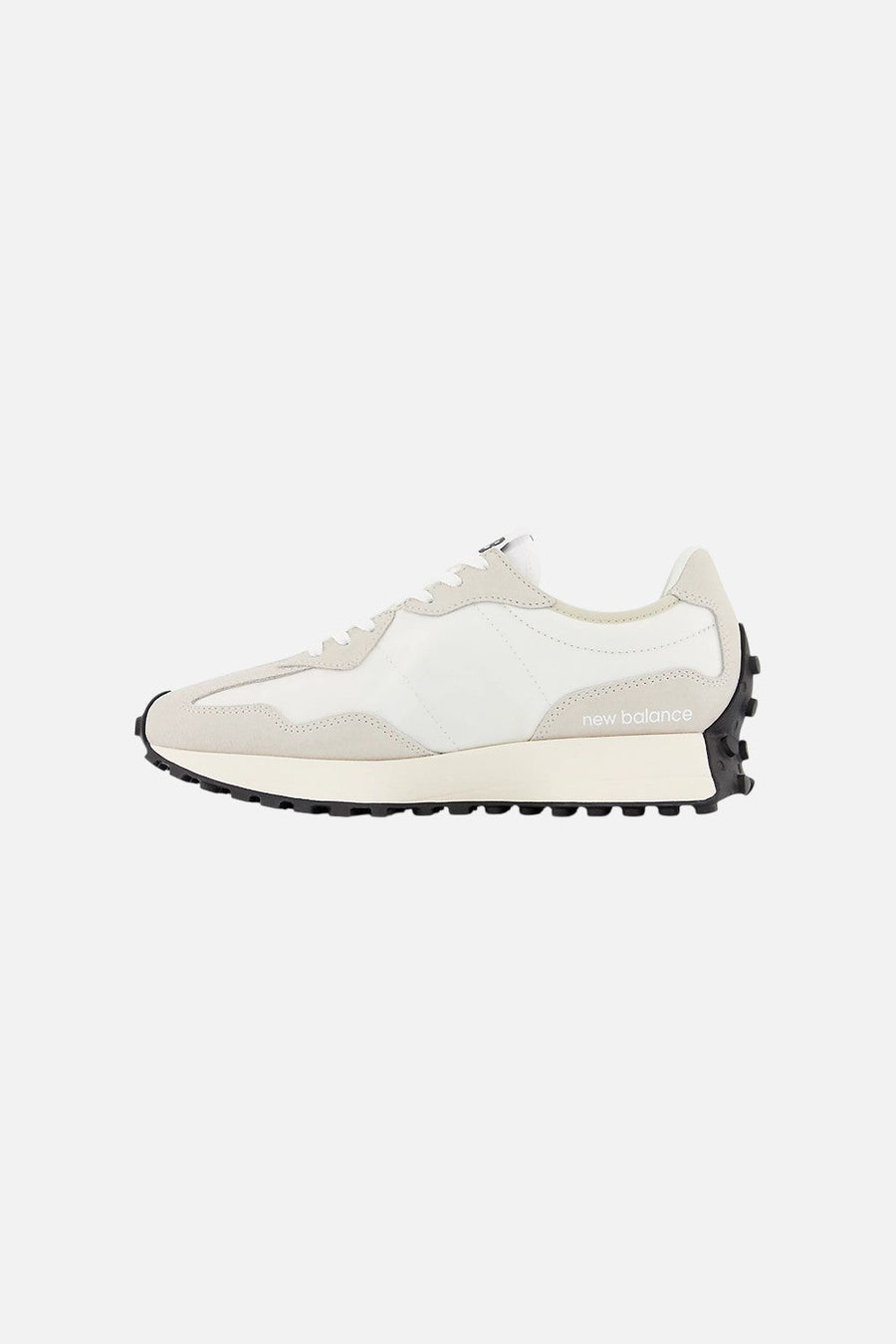 New Balance Women's 327 Sneaker in Moonbeam and Black – side view
