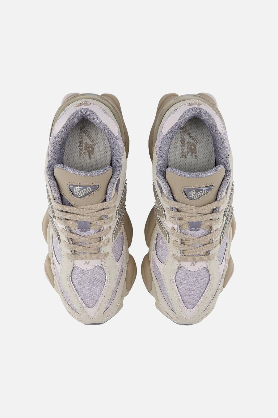 New Balance Women's 9060 Sneaker in Timberwolf and Driftwood – detail
