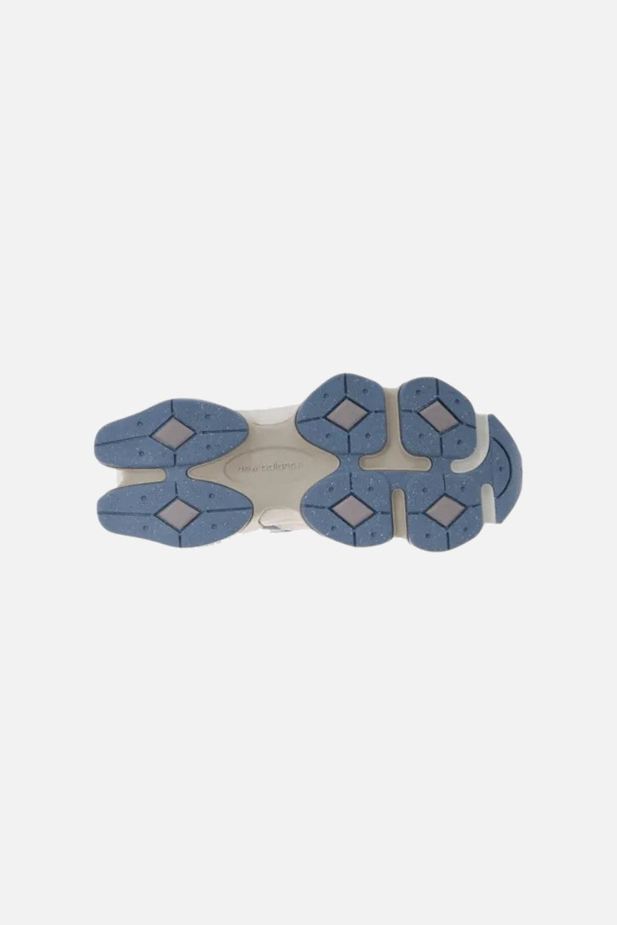 New Balance Women's 9060 Sneaker in Zinc Blue and Sea Salt – flat lay