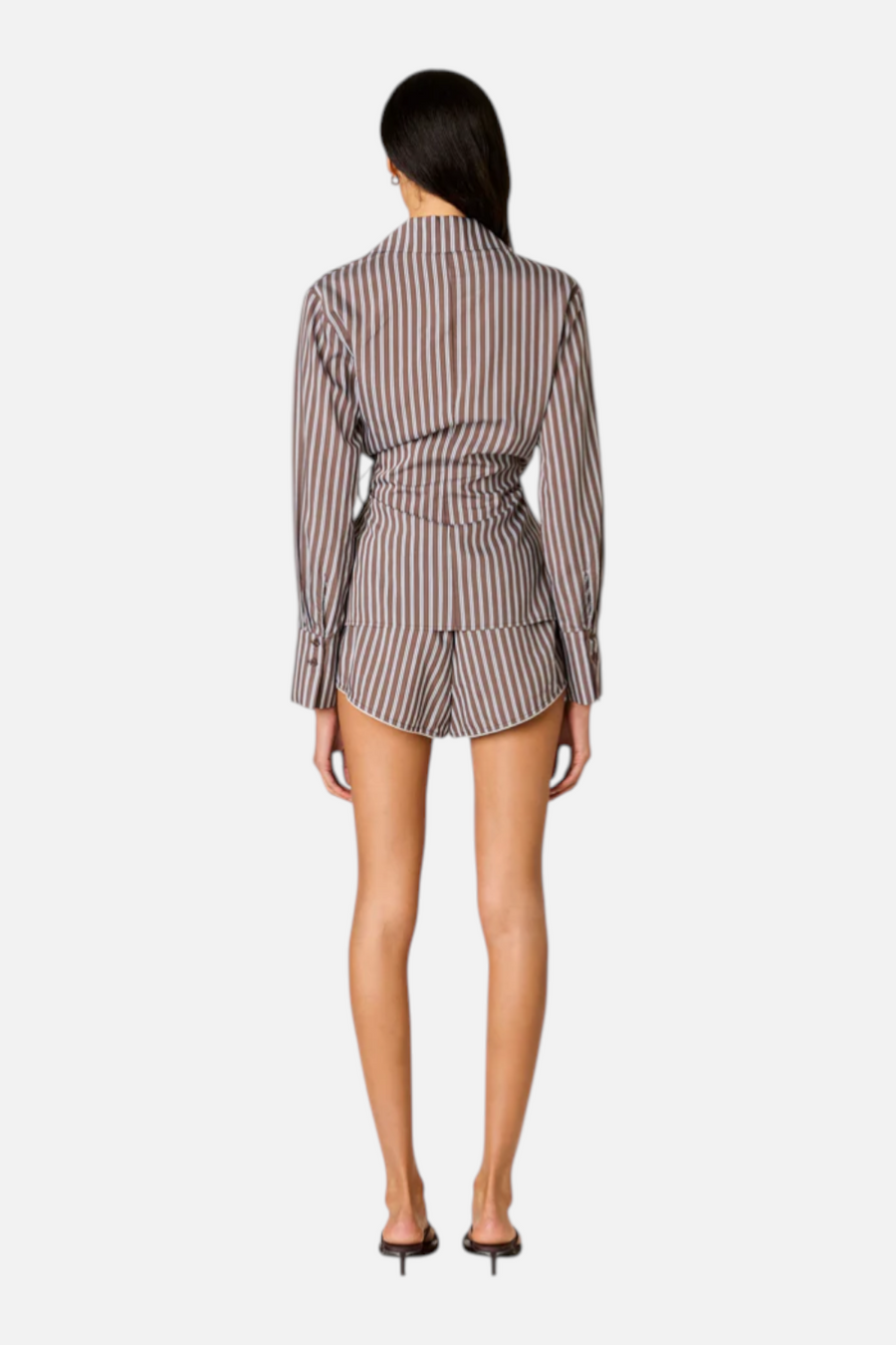NIA Women's Eliska Shirt in Coffee – side view