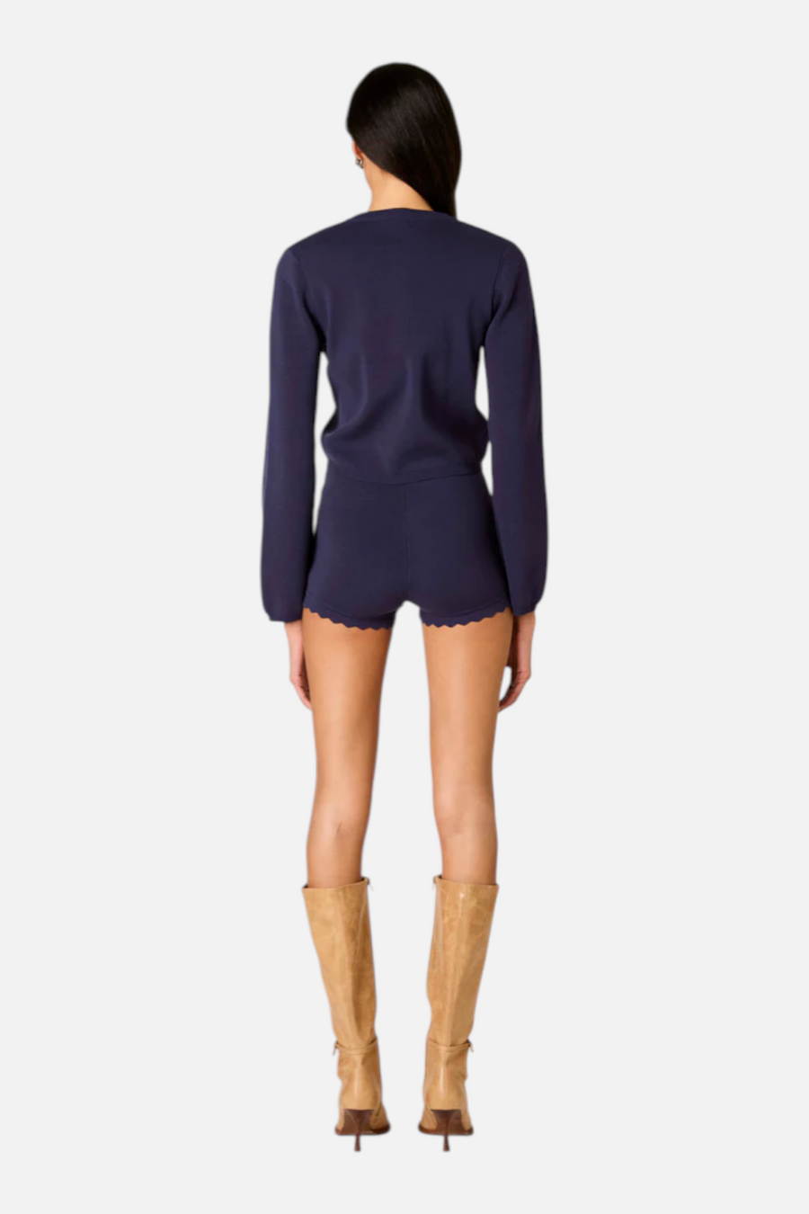 NIA Women's Mazzy Knit Short in Navy – side view