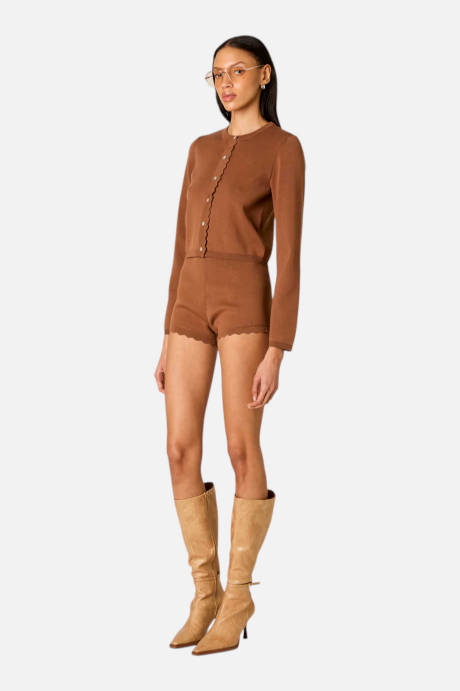 NIA Women's Roxie Cardigan in Nougat – back view